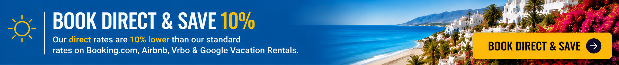 Book Direct and Save 10%